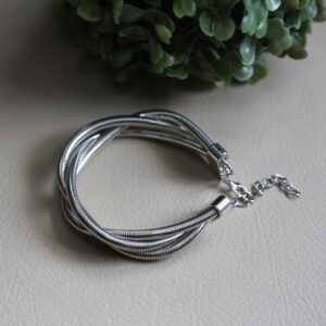 Triple Layer Snake Bracelet (Silver)