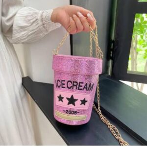 Cute Buckle Crossbody Bag for Women Color Pink