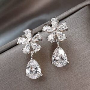 CRYSTAL BLOOM TEARDROP DANGLER EARRINGS