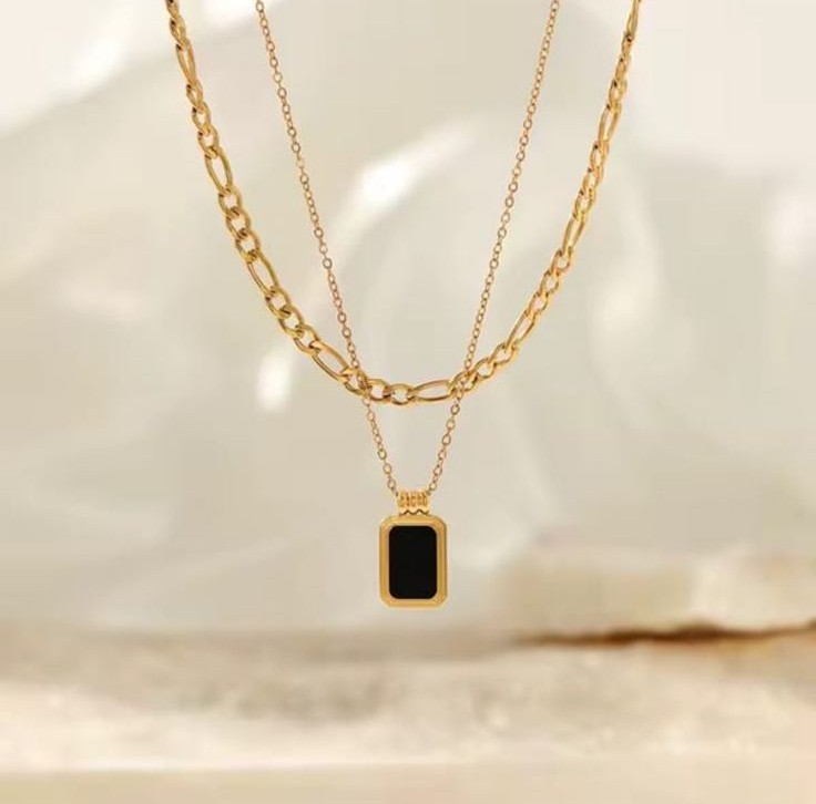 Dual Layer Gold Chain Pendant - Image 2
